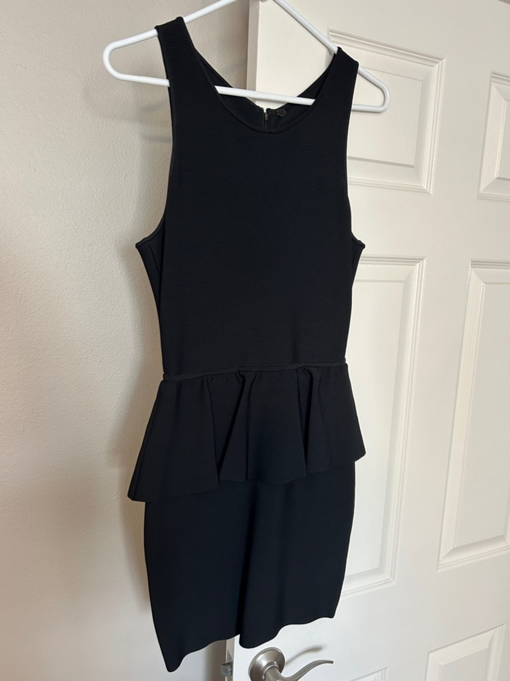 Classic Black Peplum Sheath Dress - Women